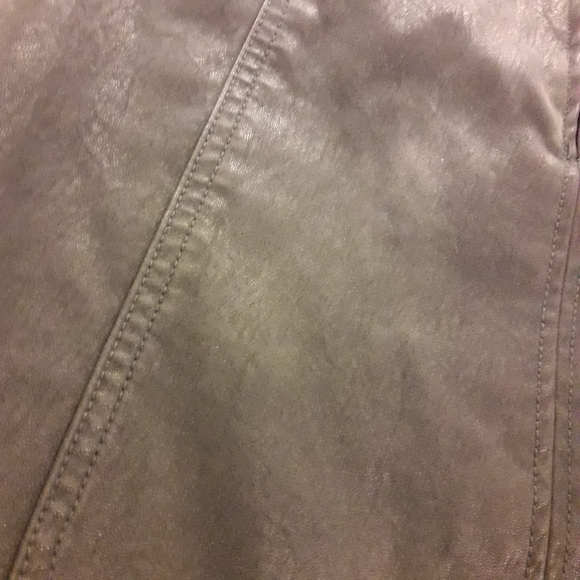 NWT Mini Skirt Faux Suede Leather Vinyl Zipper L - Picture 13 of 14